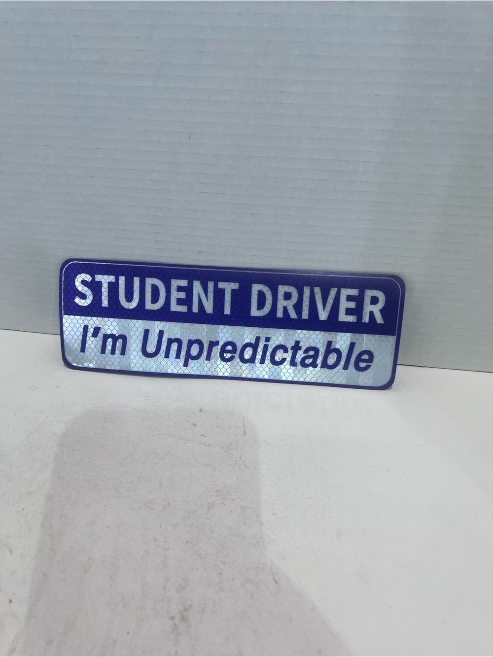 Source Unknown Blue Student Driver Sign - "I'm Unpredictable"